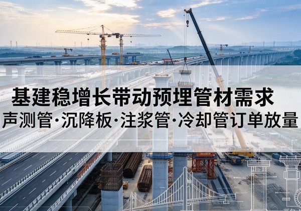 黄龙基建稳增长带动预埋监测管材需求，声测管、沉降板、注浆管订单持续放量